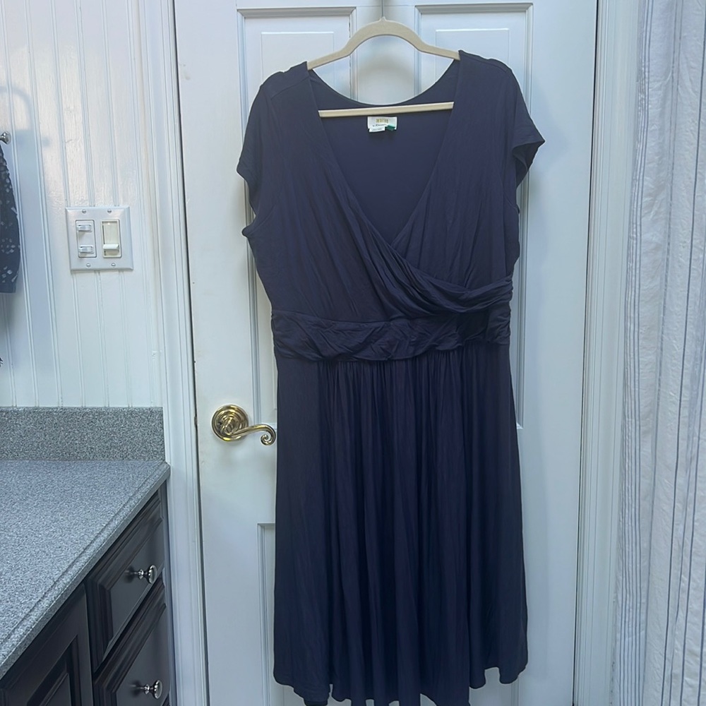 Anthropologie Purple Faux Wrap Jersey Dress